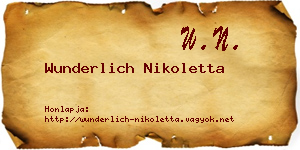 Wunderlich Nikoletta névjegykártya