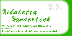 nikoletta wunderlich business card